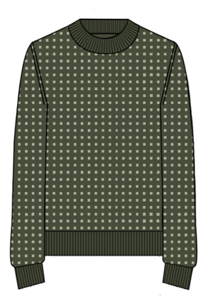 Men's Hamilton Bicolour Round Neck Sweater in Military