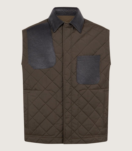 Men's Padded Barn Gilet in Olive