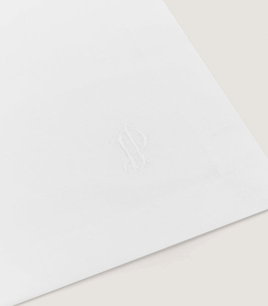Linen Napkins with Embroidery in White