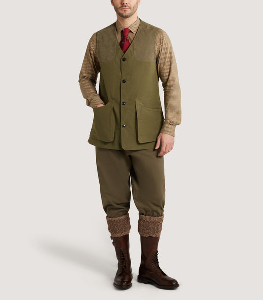 Men's Lightweight Dry Wax Sporting Vest in Olive