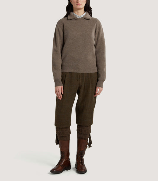 Women's Berkeley Shirt Collar Sweater in Taupe