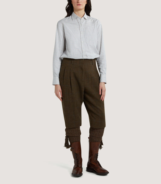 Women's Tattersall Shooting Shirt in Canvas Blue