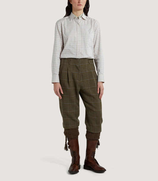 Women's Tattersall Shooting Shirt in Camel