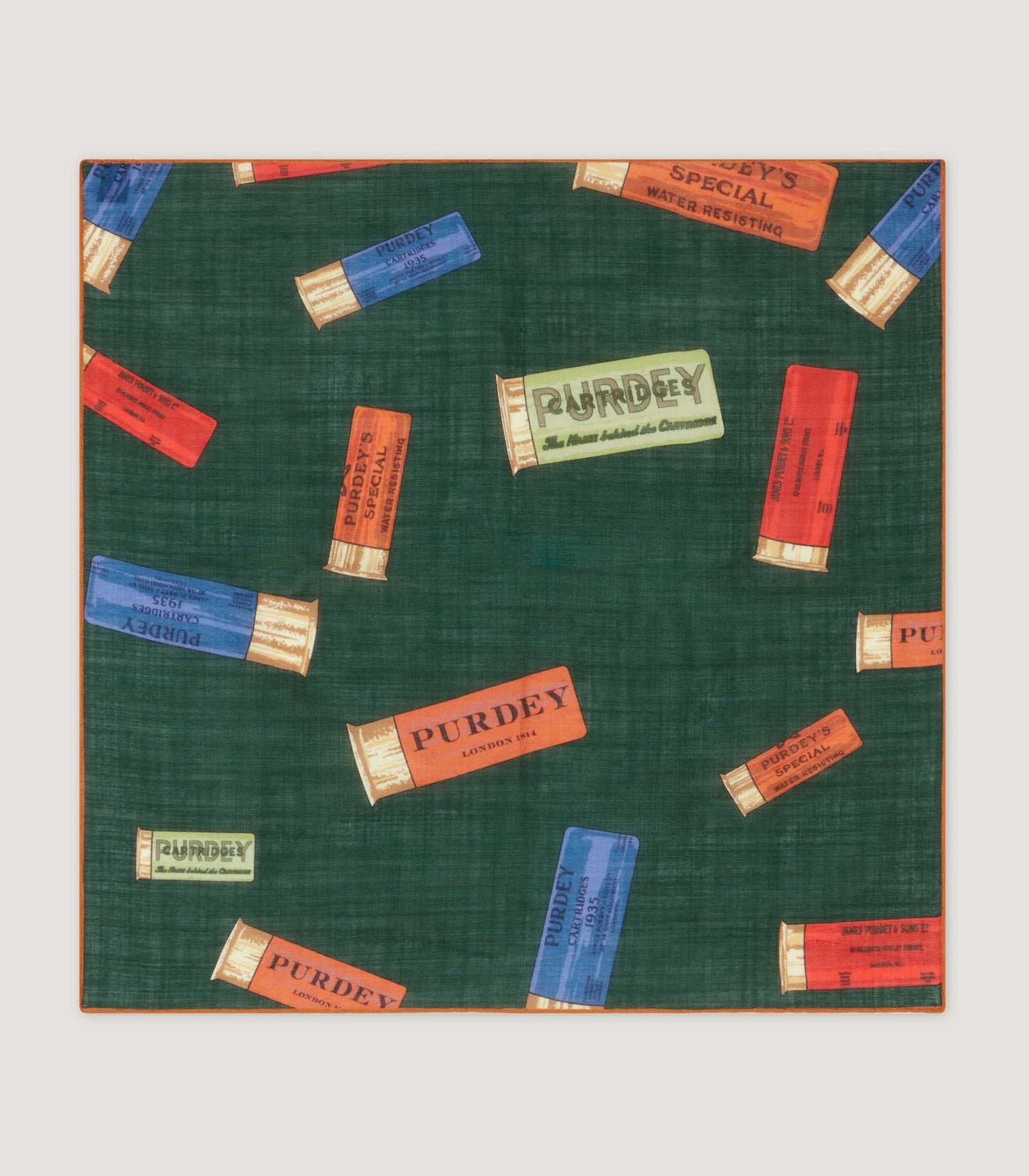 Purdey Cartridges Pocket Square in Emerald