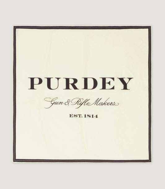 Purdey 1814 Pocket Square in Ecru