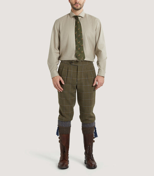Men's Tom Purdey Tweed Shooting Two Pleat Breek With Storm Cuff