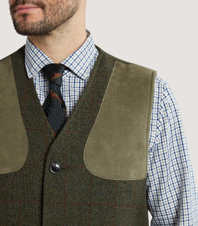Men's Tweed Shooting Vest in Alum
