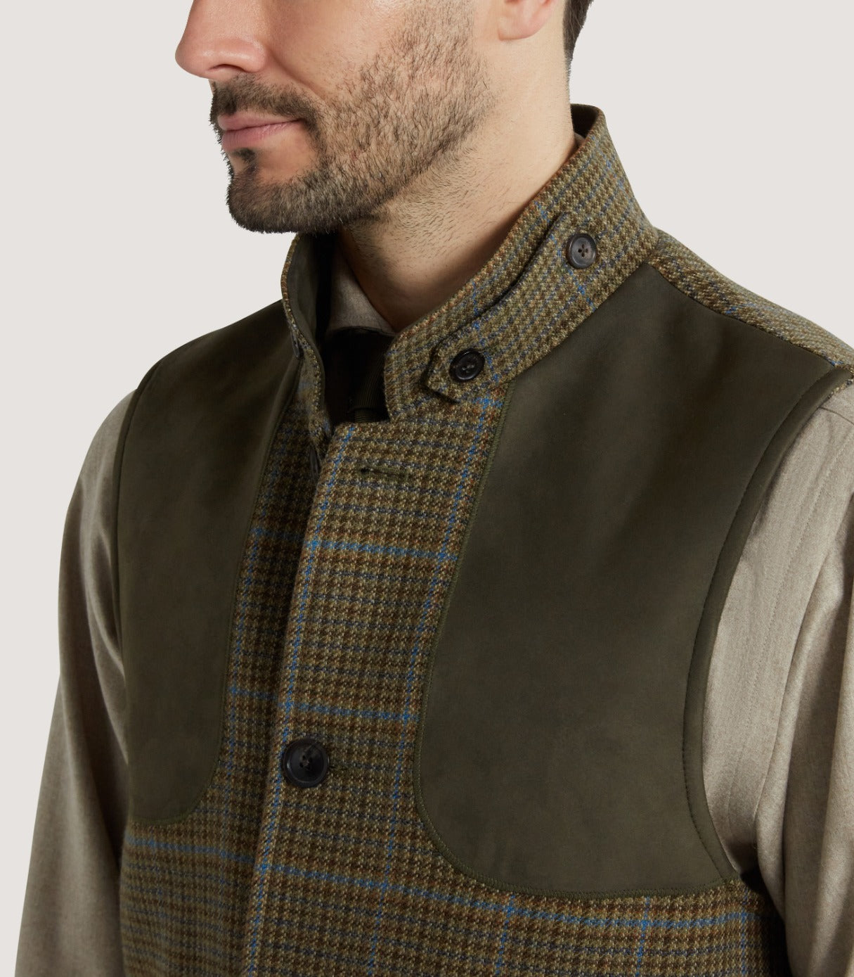 Men's Tom Purdey High Collar Tweed Shooting Vest