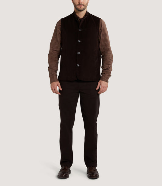 Men's Orsett Corduroy Gilet in Walnut
