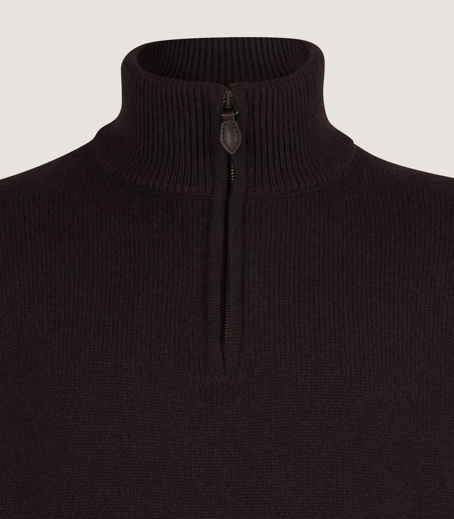 Men's Hertford Quarter Zip Sweater in Chocolate