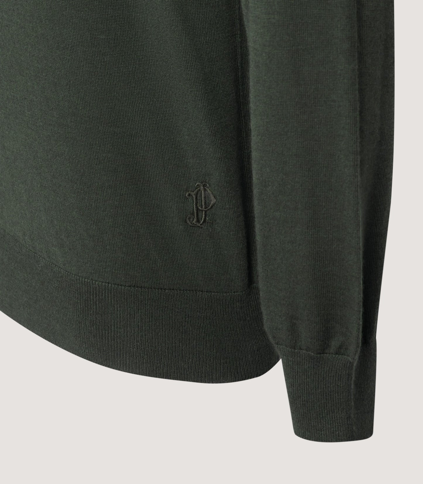 Men's Lightweight Travel Merino Long Sleeve Polo in Loden