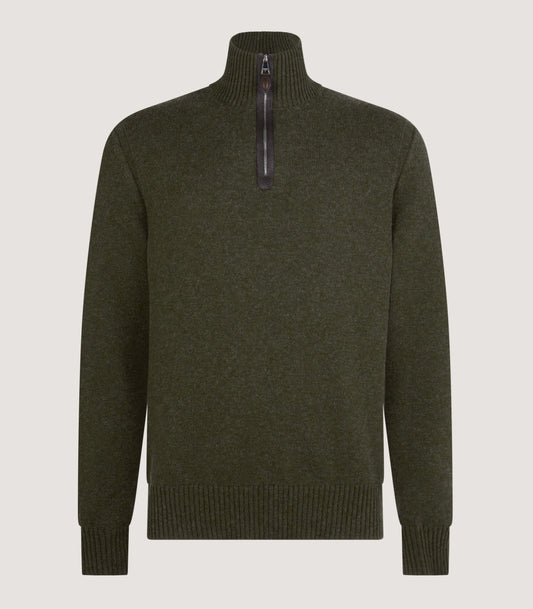 Men's Cashmere Quarter Zip Sweater in Loden
