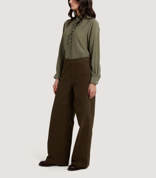 Women's Straight Leg Seymour Trousers in Dark Olive