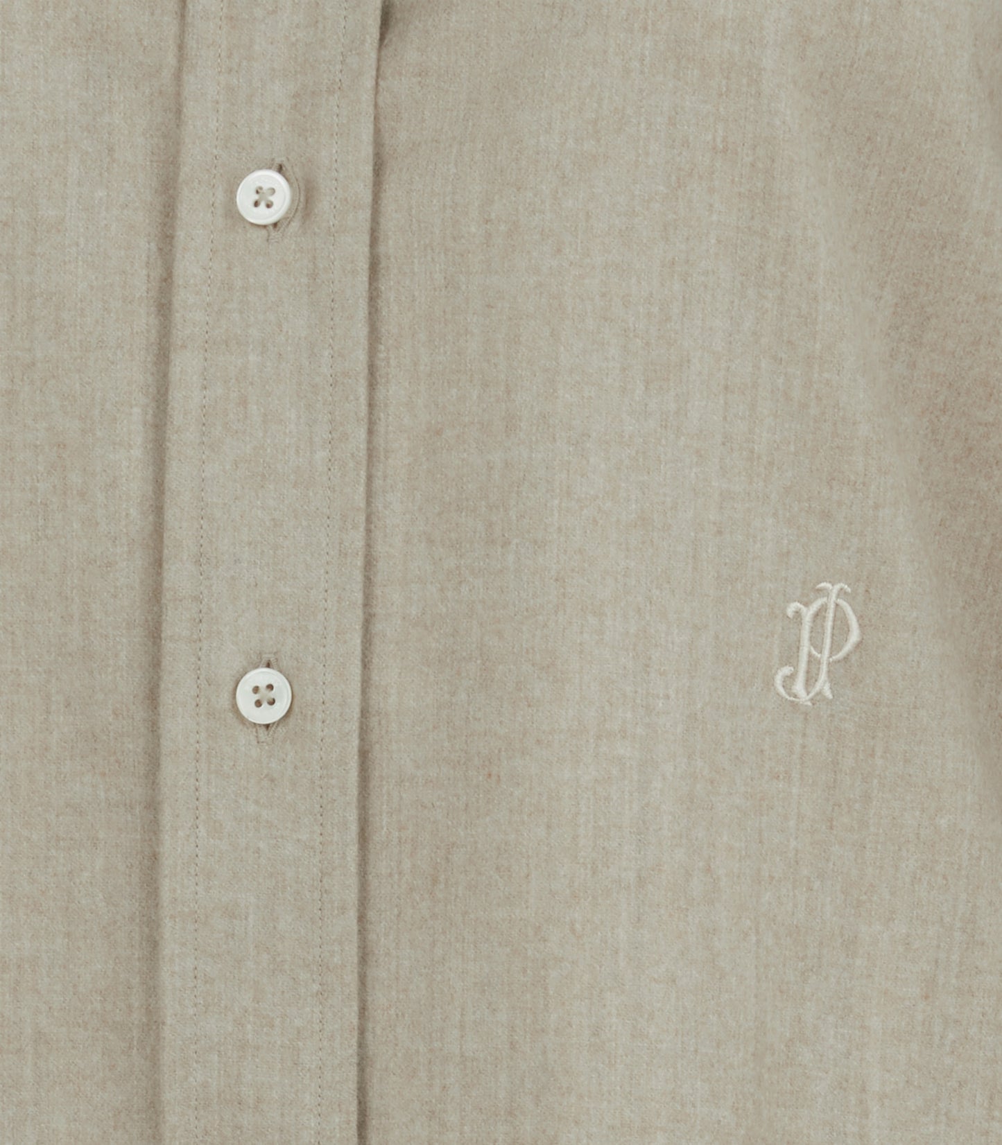 Women's Wool Cashmere Button Down Shirt in Stone