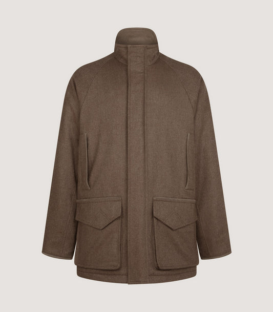 Men's Raglan Cashmere Tweed Field Coat in Percy
