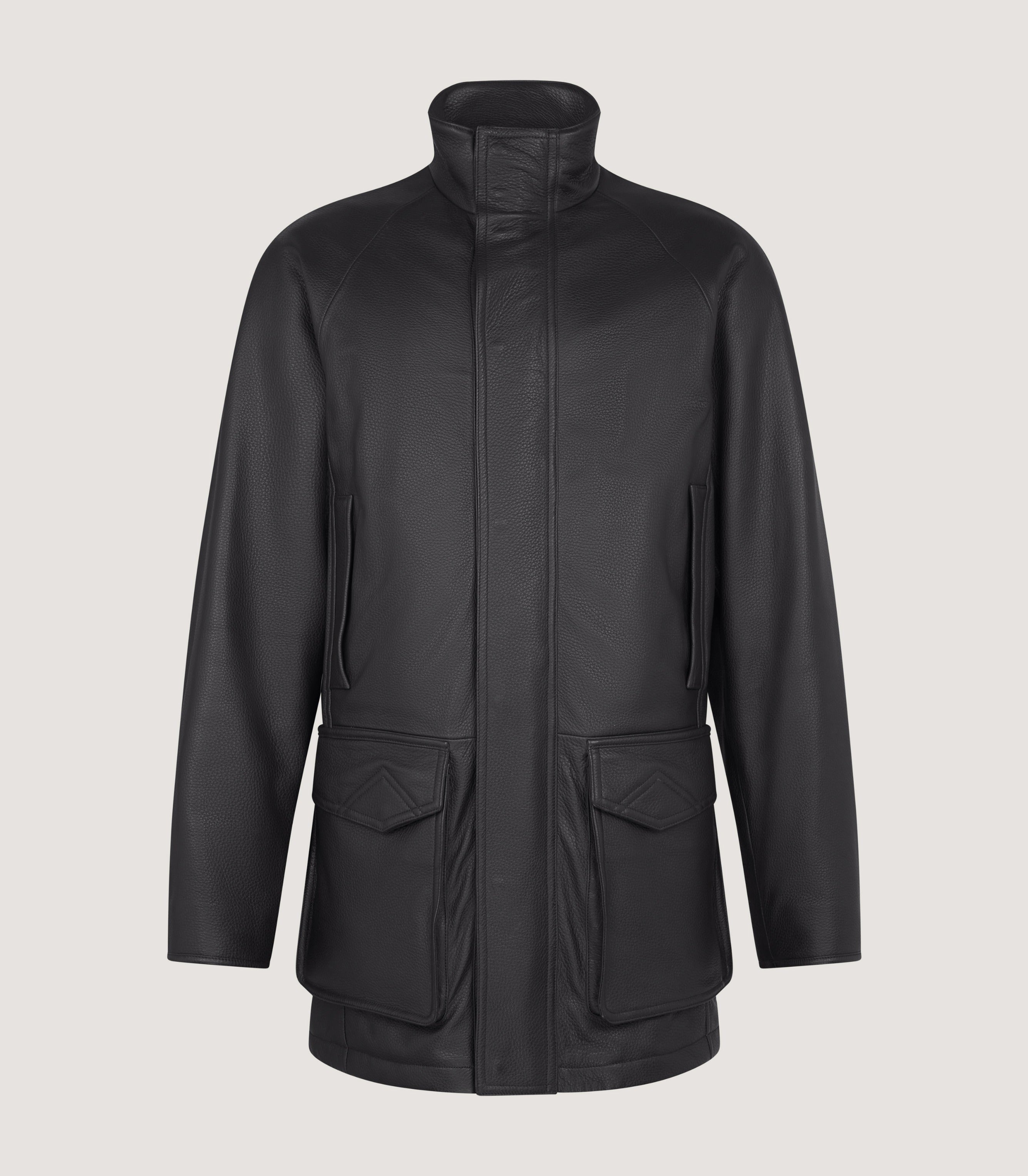 Purdey | Outerwear | Men's Raglan Deerskin Field Coat in Dark Brown