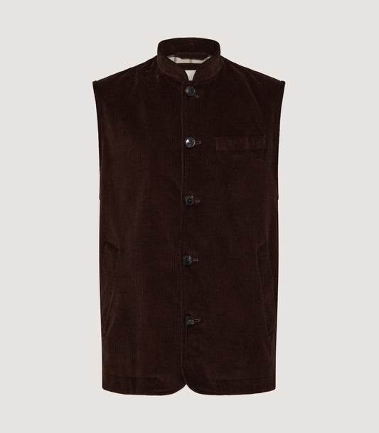 Men's Orsett Corduroy Gilet in Walnut