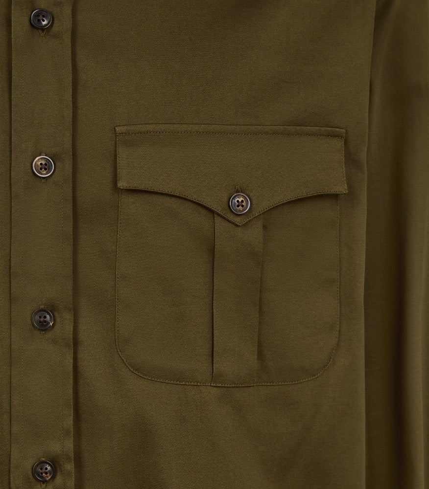 Men's Cotton Khartoum Shirt in Loden