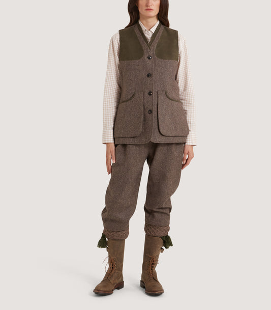 Women's Lightweight Tweed Shooting Vest in Heather
