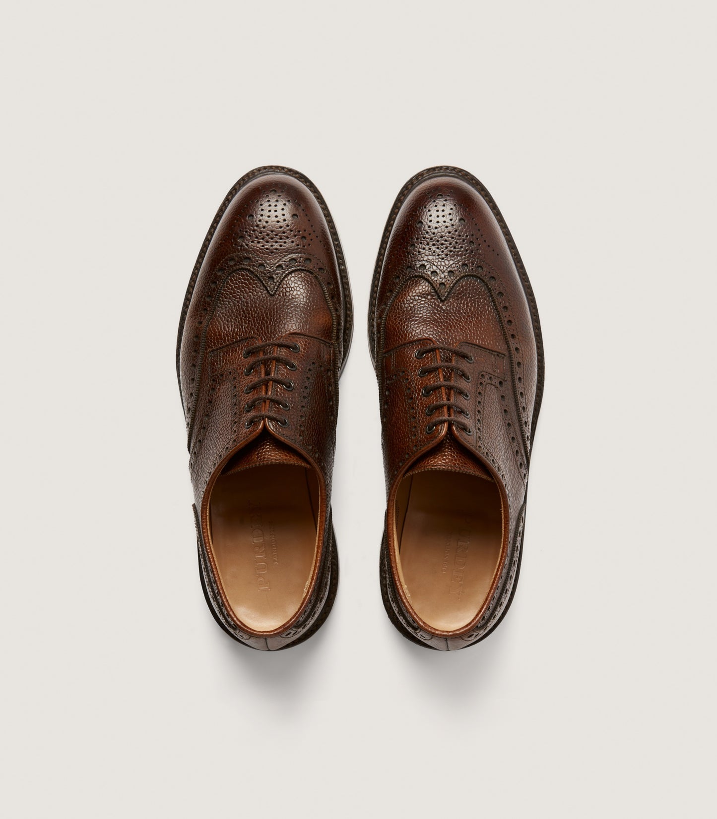 Men's Grain Leather Derby Brogue Shoe With Danite Sole
