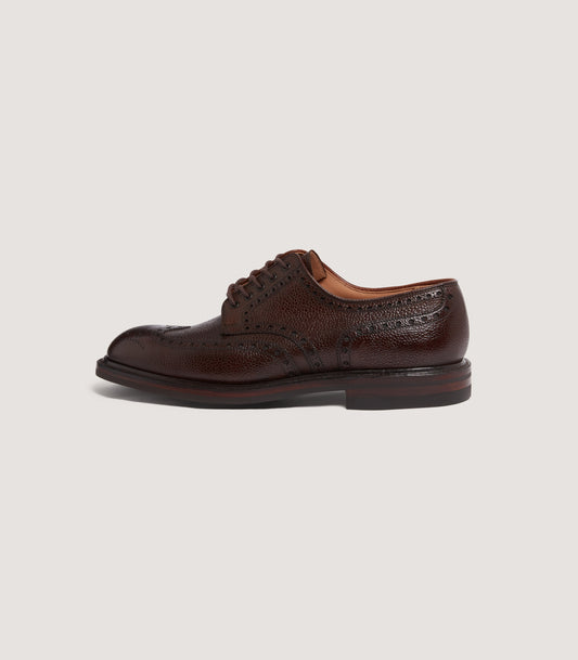 Men's Grain Leather Derby Brogue Shoe With Danite Sole