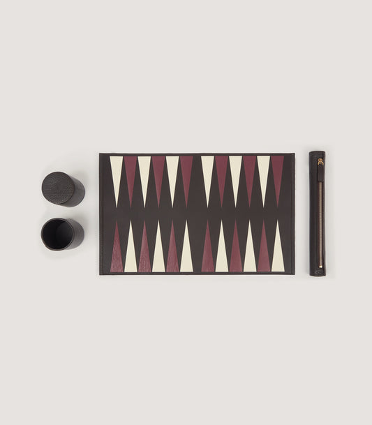 Leather Backgammon Travel Set