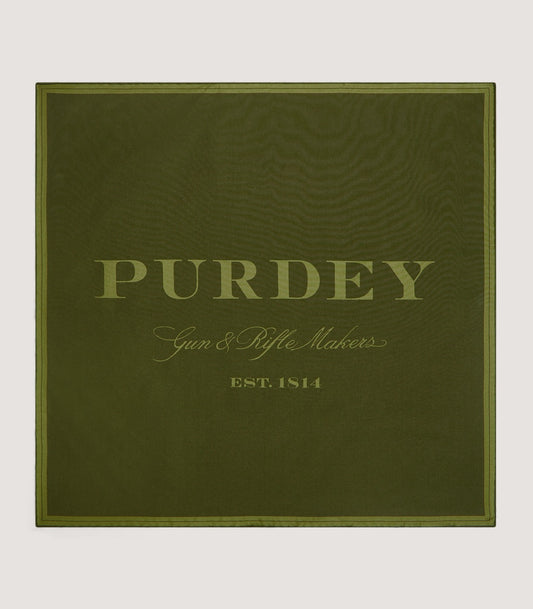 Purdey 1814 Pocket Square in Forest Green