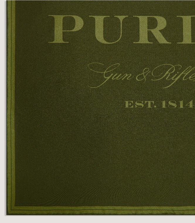 Purdey 1814 Pocket Square in Forest Green