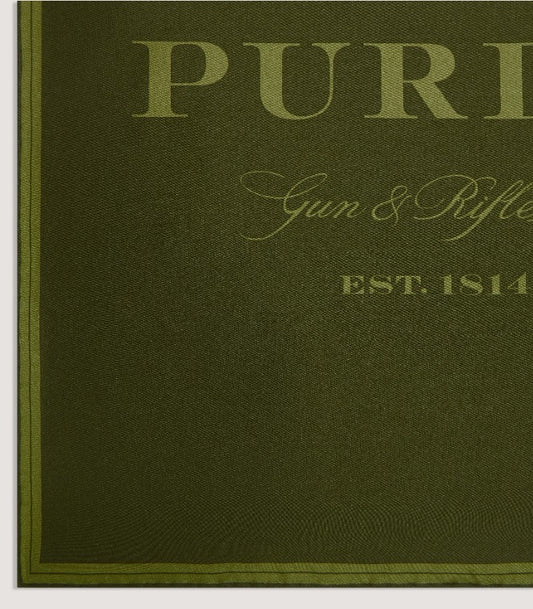 Purdey 1814 Pocket Square in Forest Green