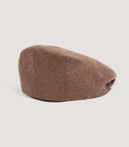 Litton Short Peak Cashmere Tweed Cap in Percy