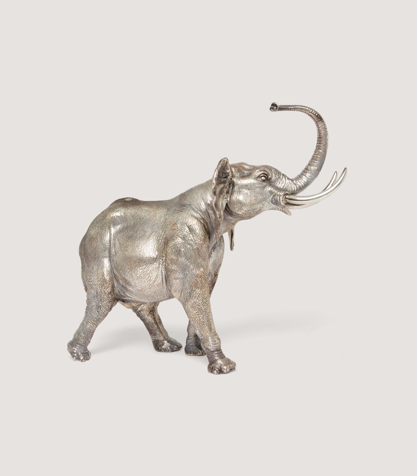 Solid Silver Elephant Sculpture