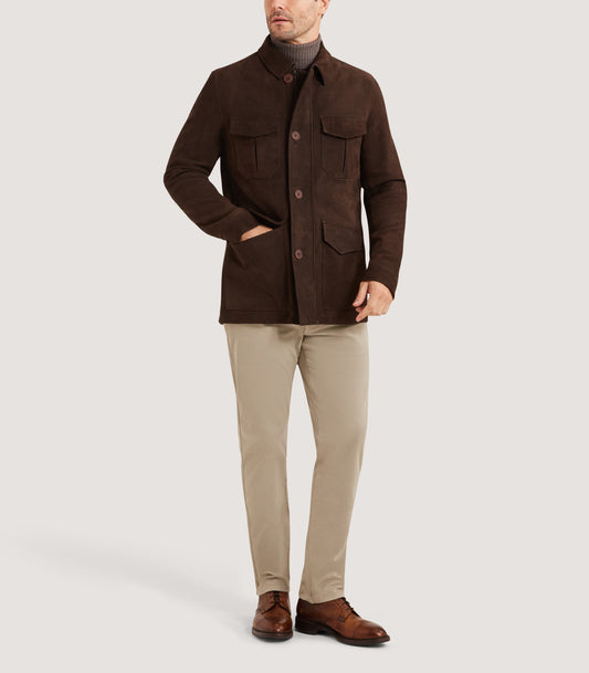 Men's Kensington Nubuck Jacket In Dark Brown