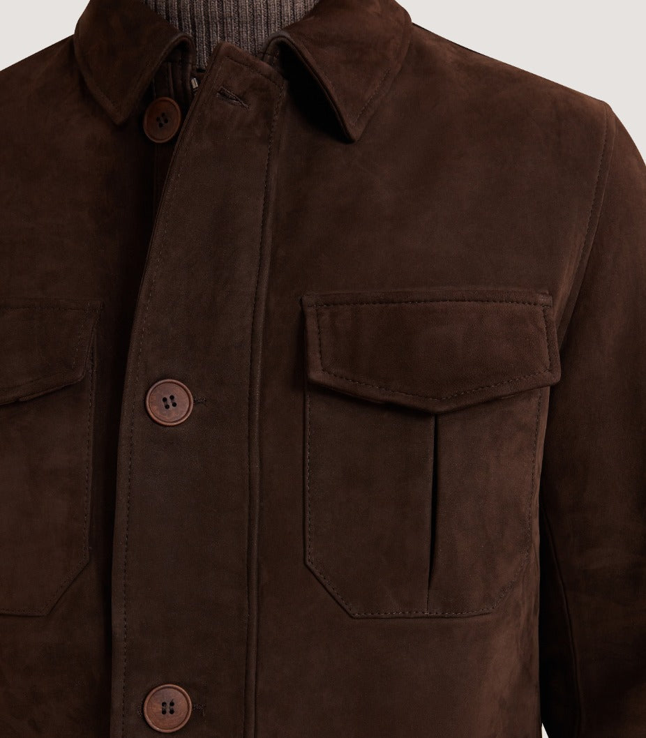 Men's Kensington Nubuck Jacket In Dark Brown