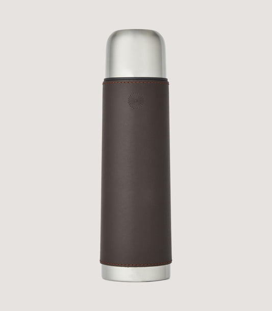Leather Thermos Flask In Brown