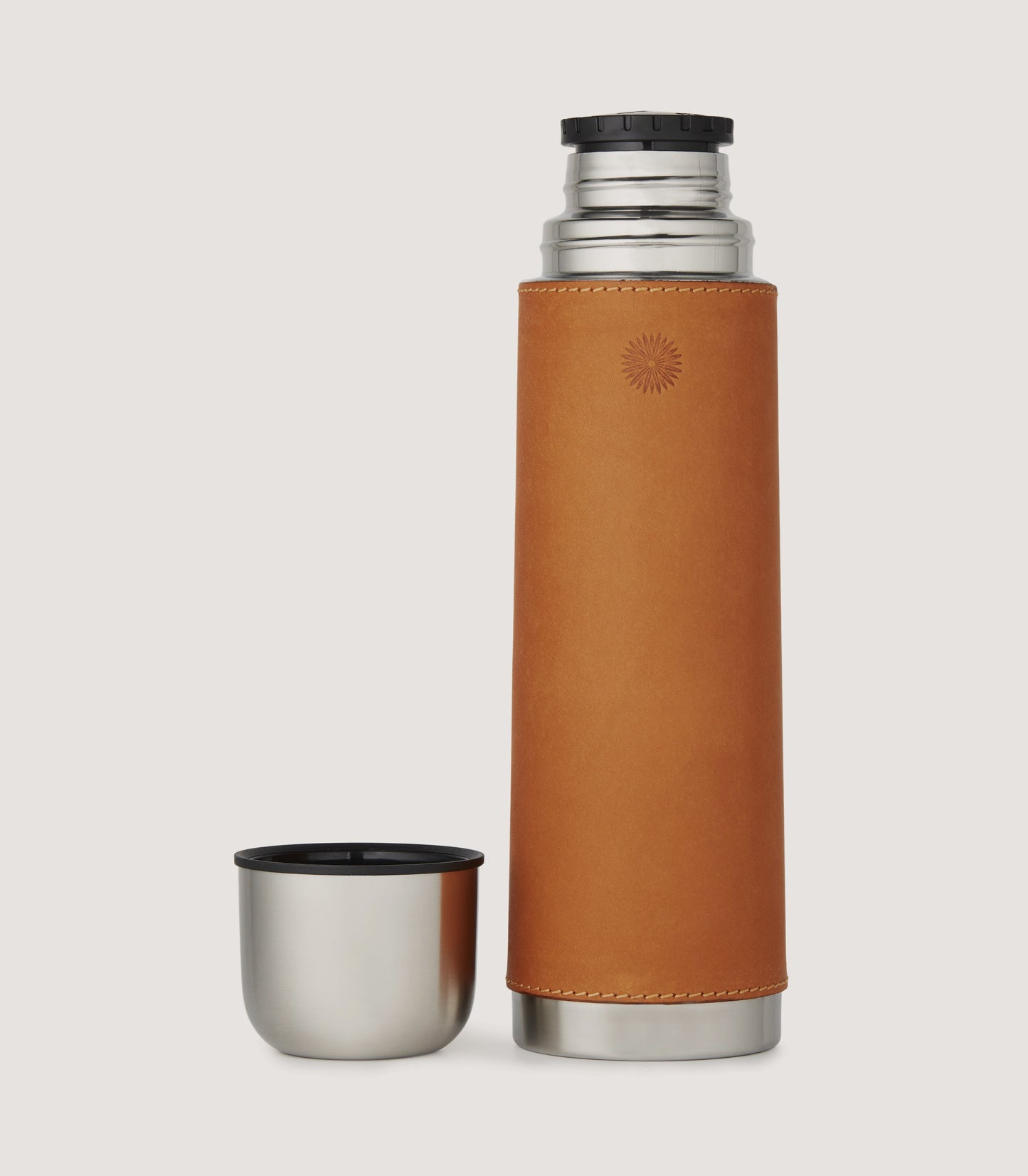 Leather Thermos Flask In Tan