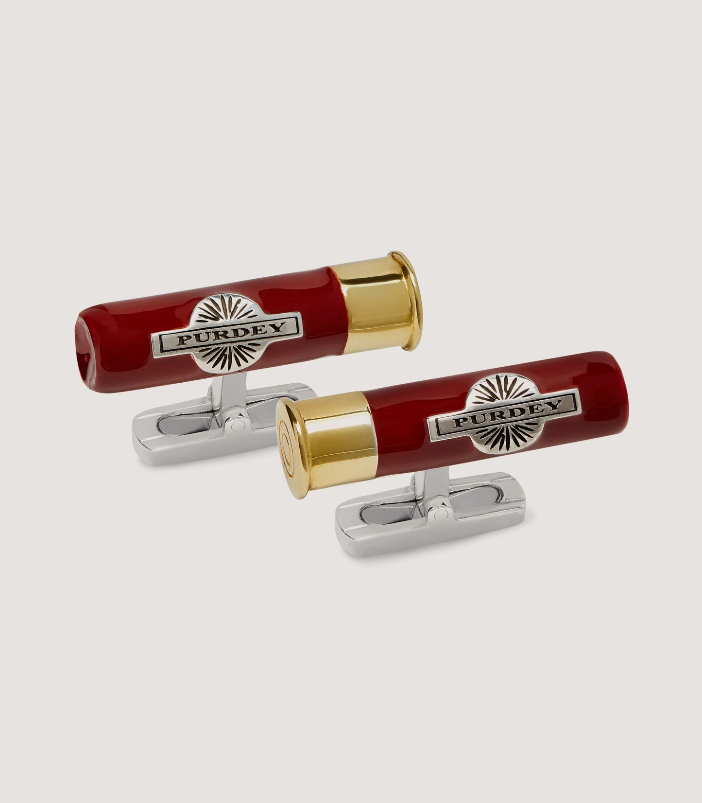 Purdey Cartridge Enamel Cufflinks In Silver