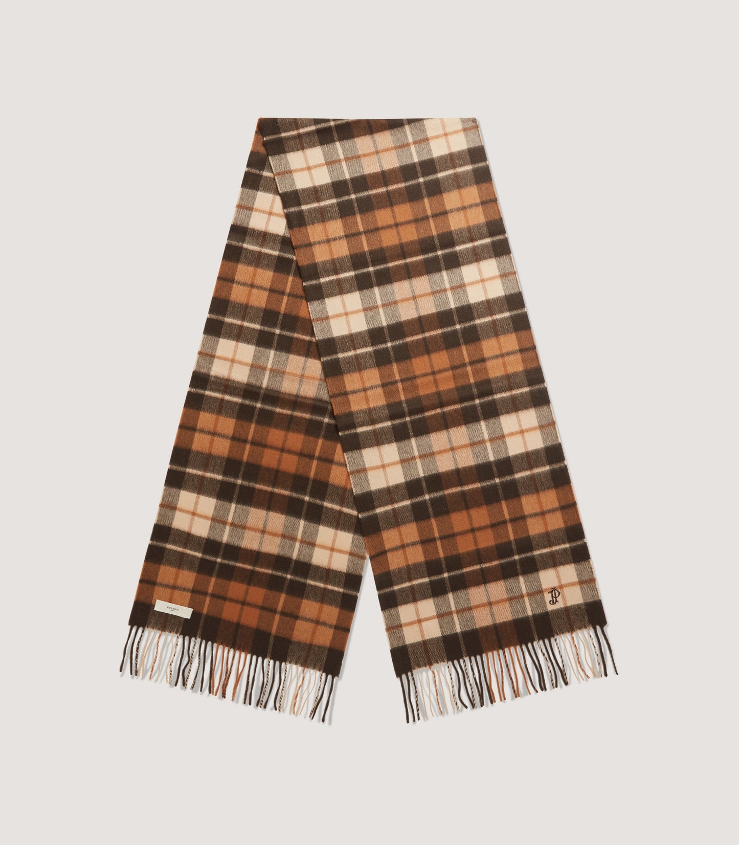 Cashmere Check Scarf in Chestnut