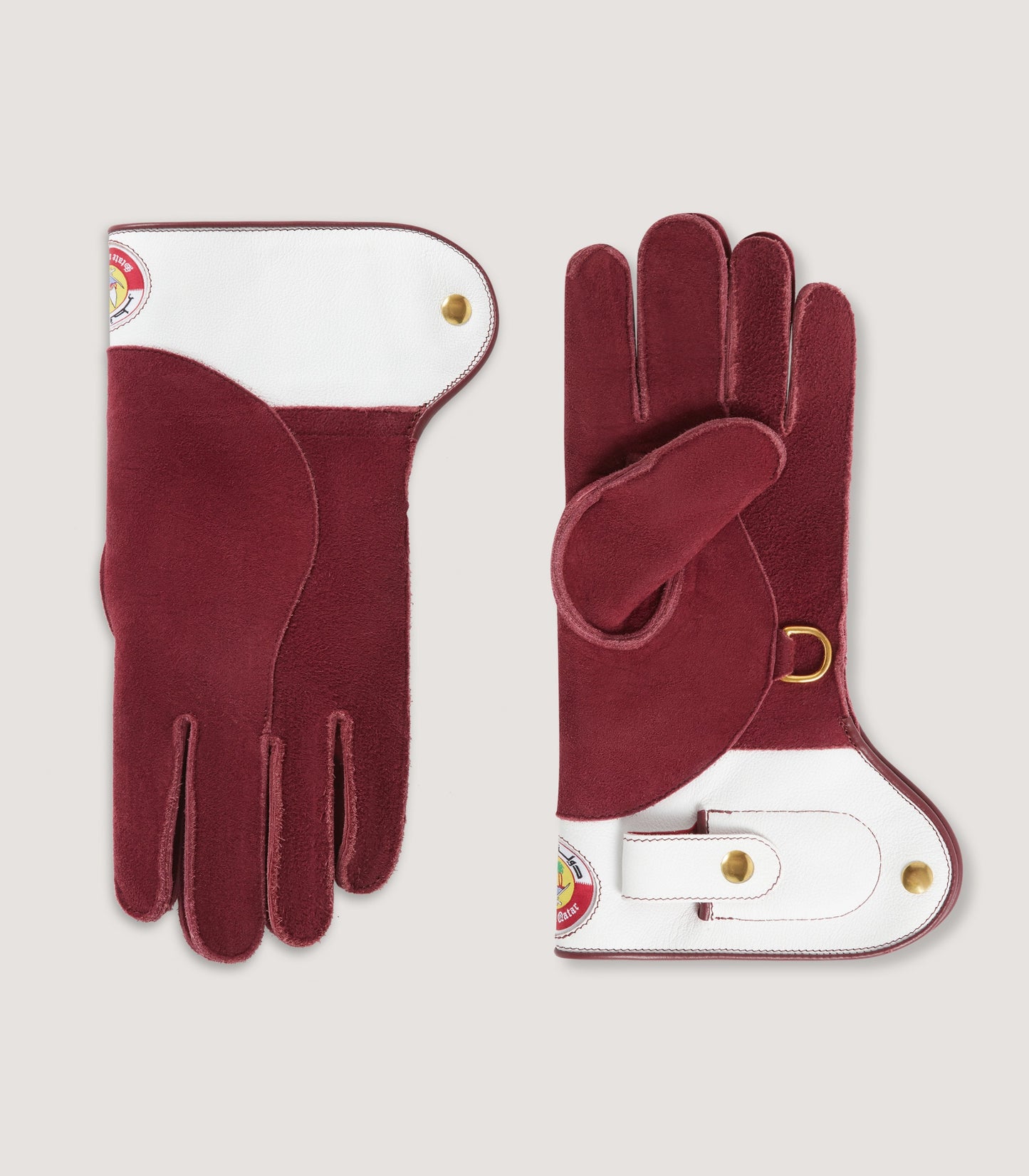 Qatar Flag Falconry Glove with Knife Pocket