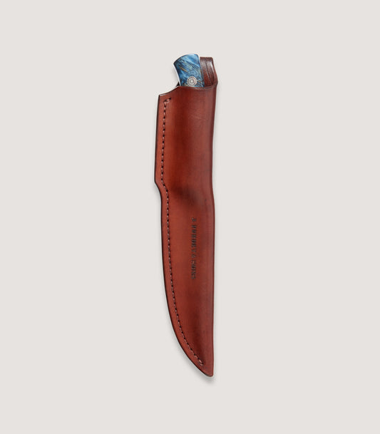 The Damascus Red - Blue Poplar Knife