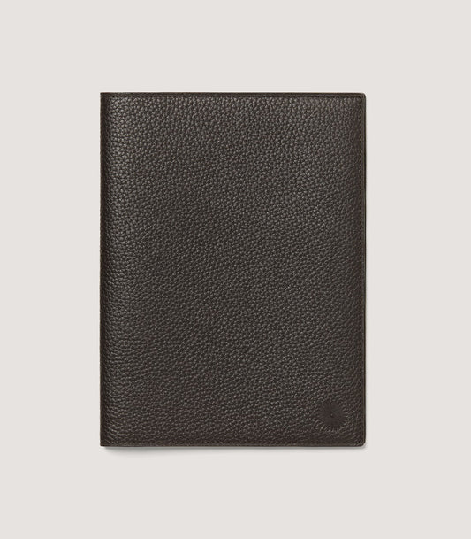 Leather Notebook Cover in Dark Brown