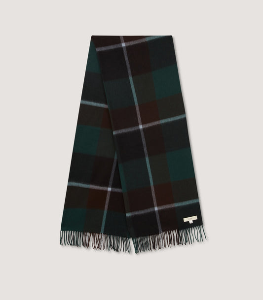 Classic Check Scarf In Forest Green