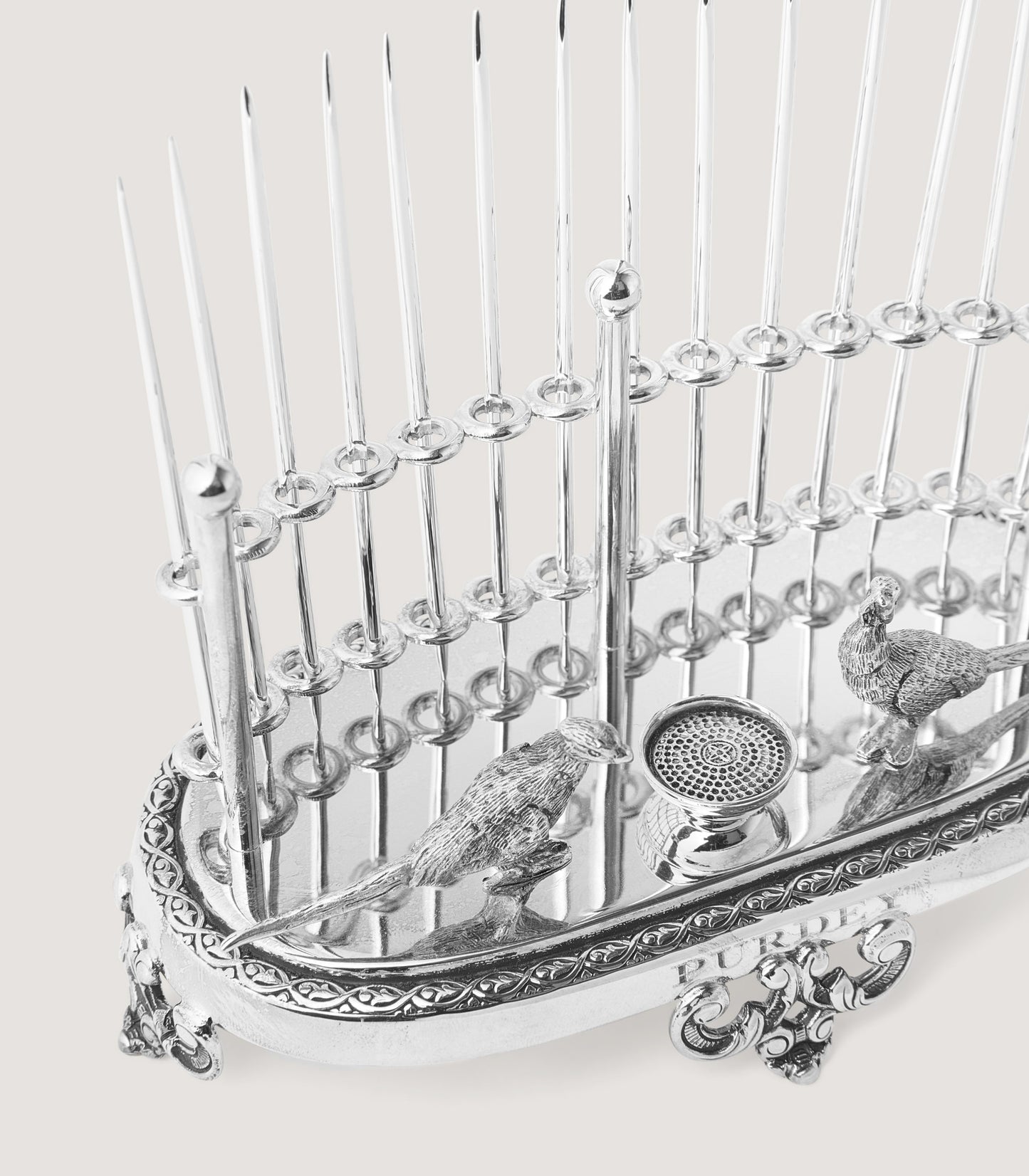 Sterling Silver Pheasant Cocktail Stick Holder