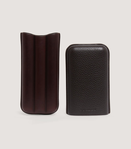 Three Cigar Leather Holder