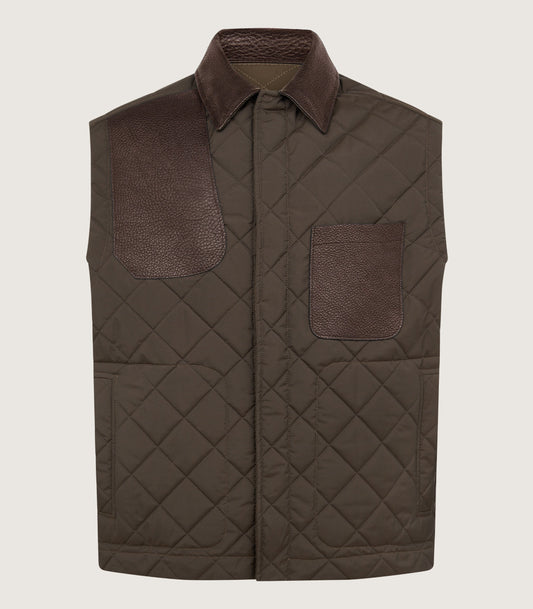 Men's Padded Barn Gilet in Olive