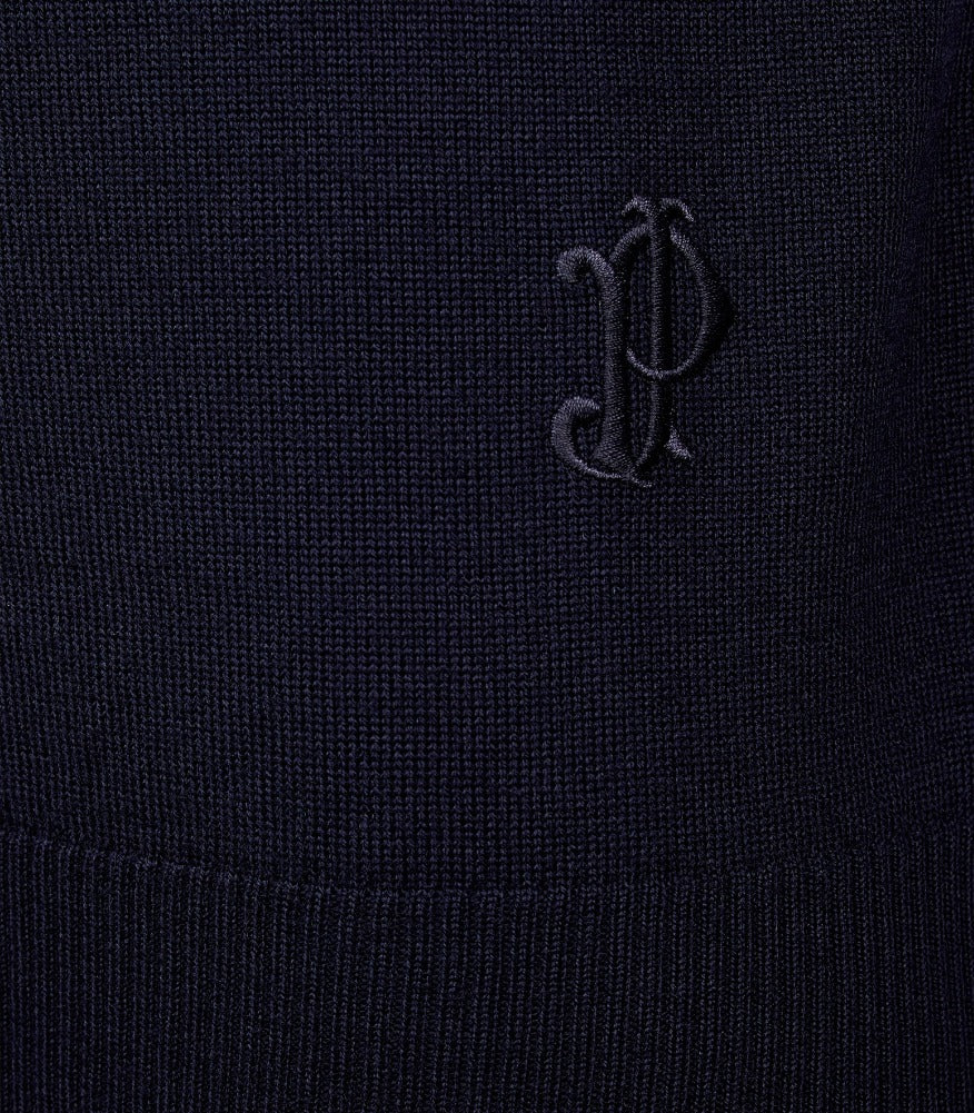 Men's Linton Quarter Zip Sweater in Midnight
