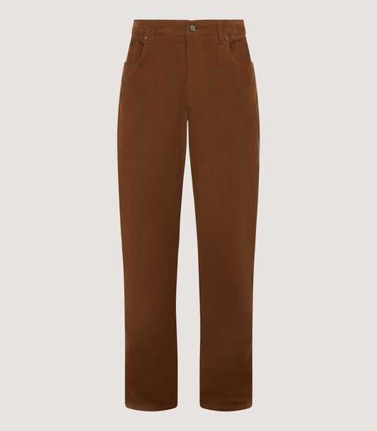 Men's Five Pocket Corduroy Trousers in Walnut