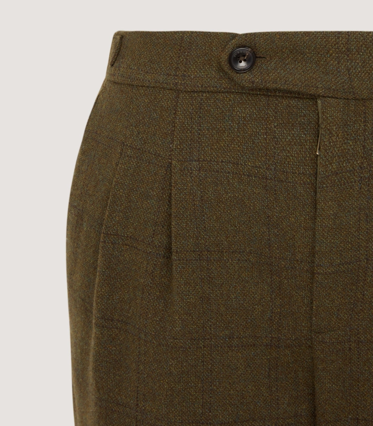 Men's Tweed Shooting Two Pleat Breek With Storm Cuff in Frederick Box Check