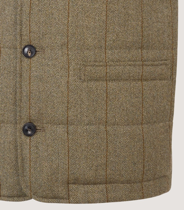 Men's Clarges Knit and Fabric Hybrid Gilet in Cairn Tweed