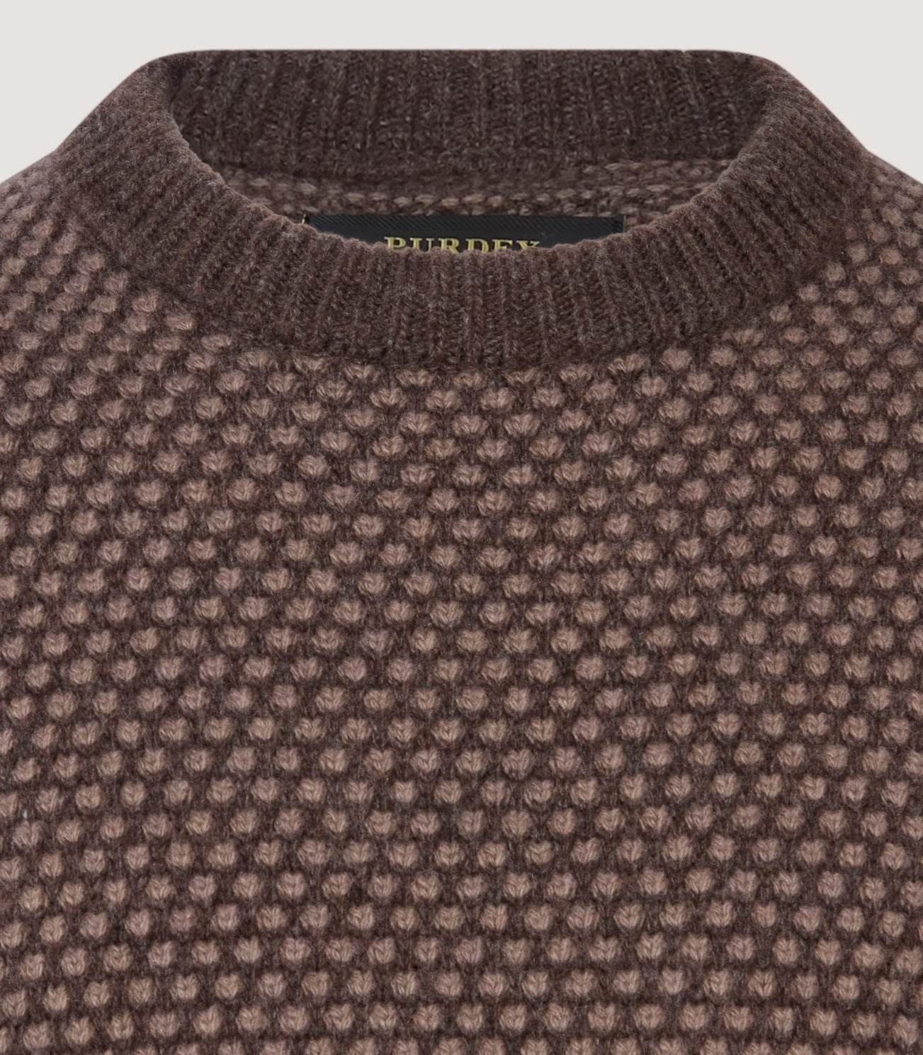 Men's Hamilton Bicolour Round Neck Sweater in Walnut