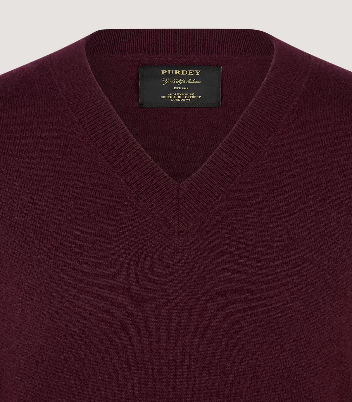 Men's Ensay British Outdoor V-Neck Jumper in Audley Red